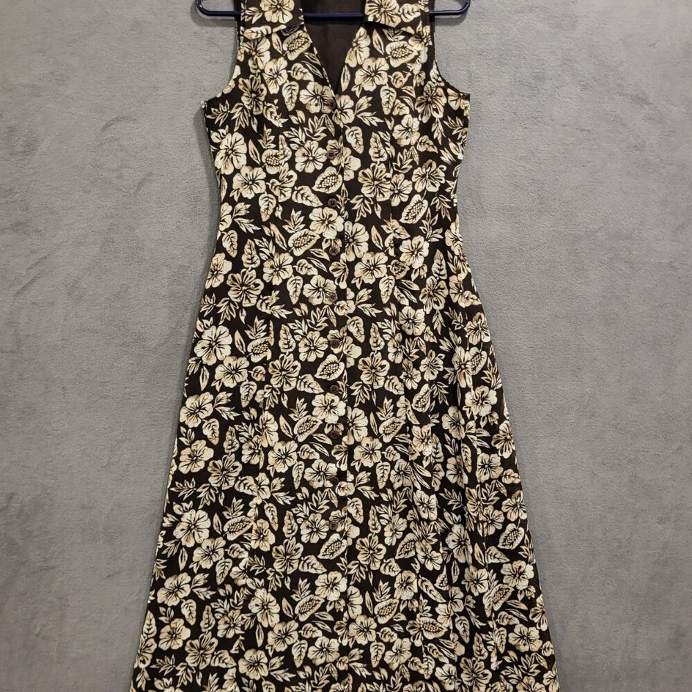 Coldwater Creek Maxi Dress Women SZ 6 Floral Sleeveless‎ Classic Sheer Flowy